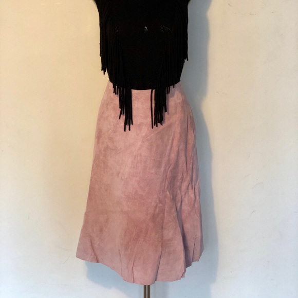 Danier Dusty Rose Suede Skirt - Picture 3 of 8